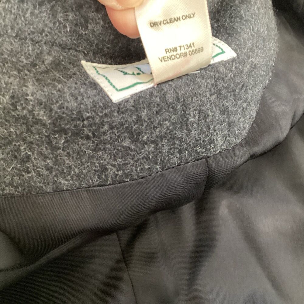 vintage ll bean womens jacket 16P gray wool, cashmere lined classic - Picture 9 of 10